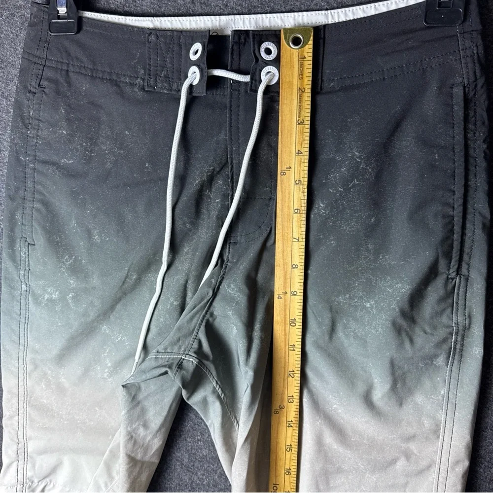 HOLLISTER MENS 28 BOARD SHORTS SWIM TRUNKS‎ TIE EPIC CLEX OMBRE STRETCH BLACK